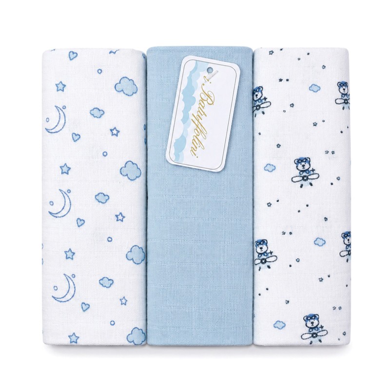 Set of 3 Muslin Squares - B31613AZ -...