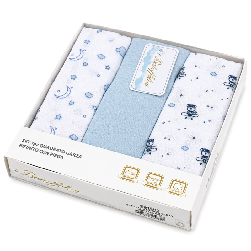 Set of 3 Muslin Squares - B31613AZ -...
