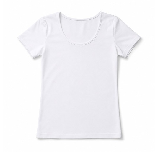 Maglia intima donna in puro cotone interlock bianca a mezza manica 2