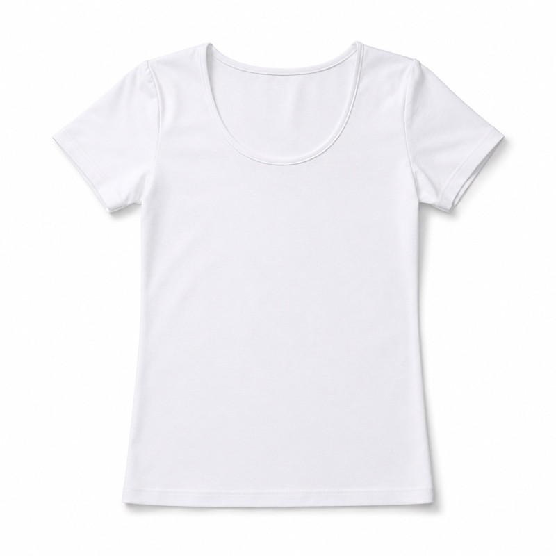 Women's 100% cotton interlock thermal top with round neckline