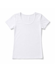 Women's 100% cotton interlock thermal top with round neckline