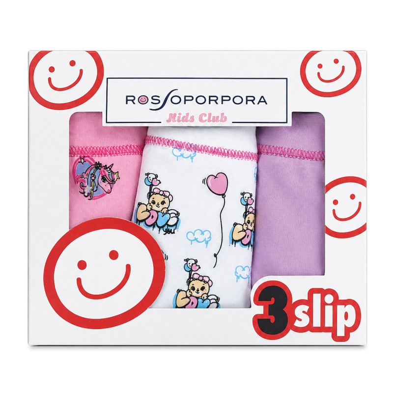 Pack of 3 Girls' Cotton Briefs -...