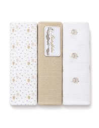 Set di 3 quadrati di garza per neonati - B31613BG - Batuffolini