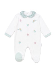 Tutina neonata in caldo cotone ricamata Les Jolies LJ24149V con piedini