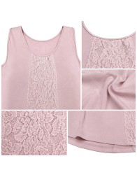 Sleeveless Nightdress with Central Lace Panel - Amelie - Tatà