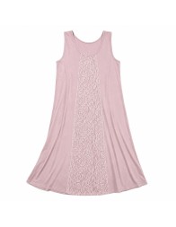 Sleeveless Nightdress with Central Lace Panel - Amelie - Tatà