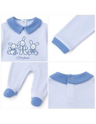 Tutina neonato ricamata in caldo cotone - LJ34140AZ - Les Jolies
