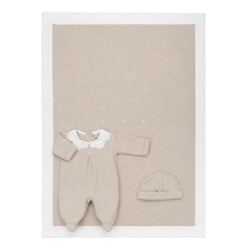 Set corredino invernale neonata K222BG con tutina, cappellino e copertina Made in Italy