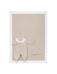 Winter baby girl outfit set K222BG with sleepsuit, hat and blanket Made in Italy