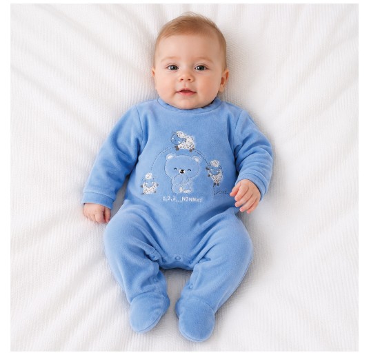 Tutina neonato in ciniglia - 27231BL - Mignolo Dodipetto 2