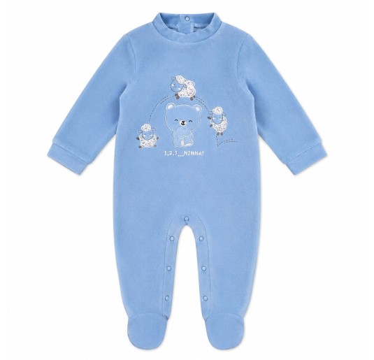 Cotton Chenille Baby Sleepsuit - 27231BL - Mignolo Dodipetto