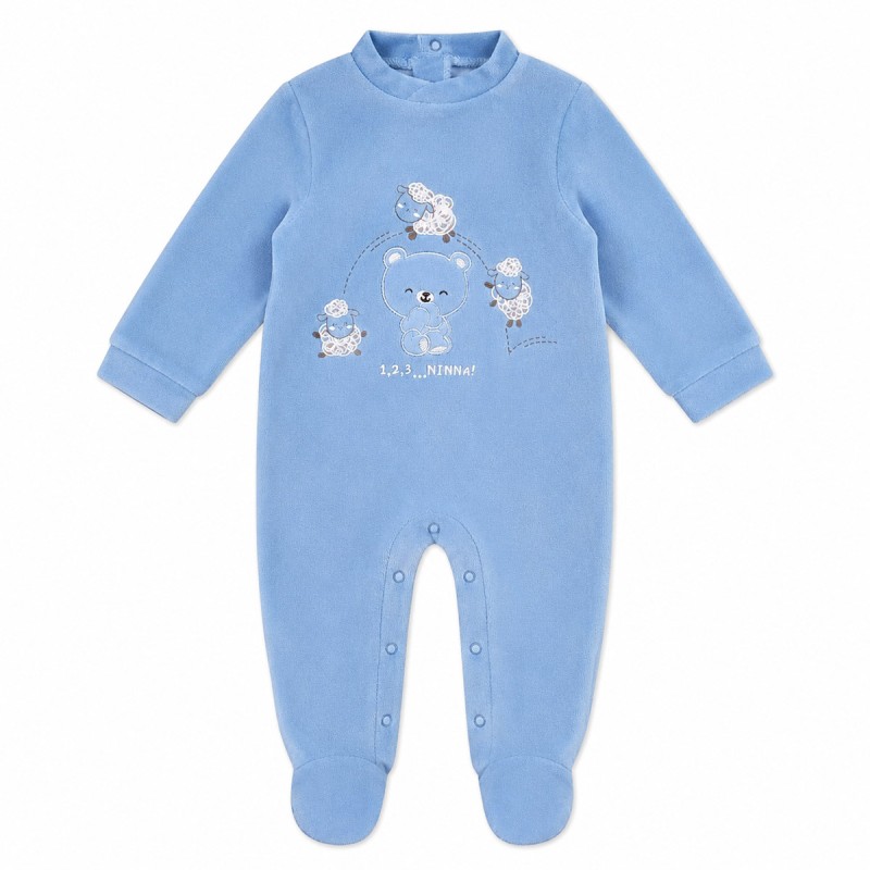 Cotton Chenille Baby Sleepsuit - 27231BL - Mignolo Dodipetto