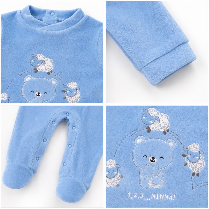 Tutina neonato in ciniglia - 27231BL...