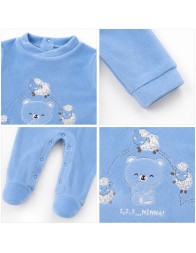 Tutina neonato in ciniglia - 27231BL - Mignolo Dodipetto