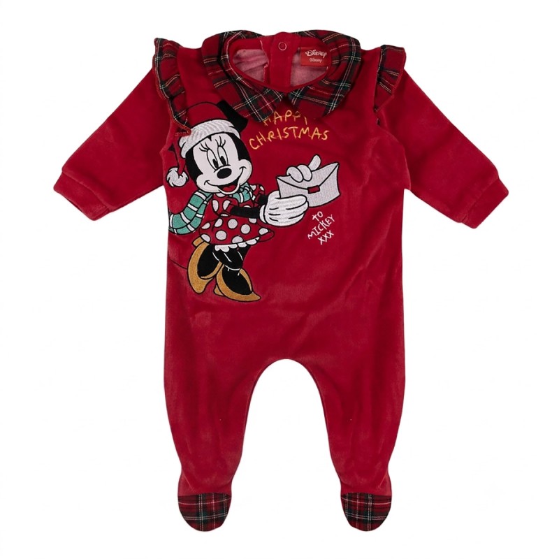 Minnie Mouse "Happy Christmas" - Disney Christmas Velour Onesie WQ3092