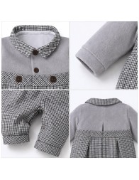 Tutina in ciniglia e tessuto tartan - C60001 - Coccode'