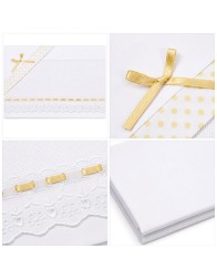 Made in Italy baby crib and pram sheet set with top sheet, fitted sheet and pillowcase in pure cotton