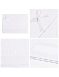 Sheet set for crib and pram to be embroidered - CI1305PQB - Corredo Italiano