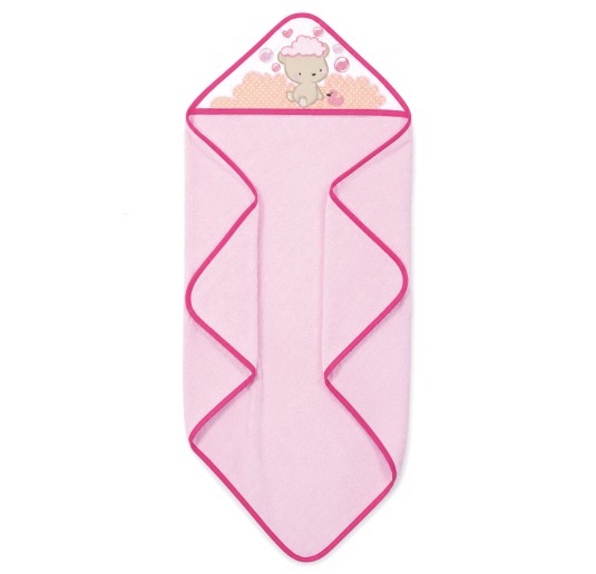 Baby hooded terry towel Ellepi with teddy bear and duckling embroidery