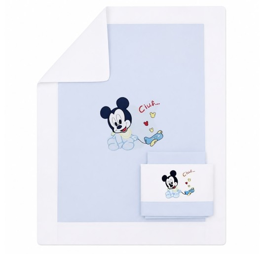 Embroidered Baby Cot Bedding Set – Baby Mickey Mouse –...