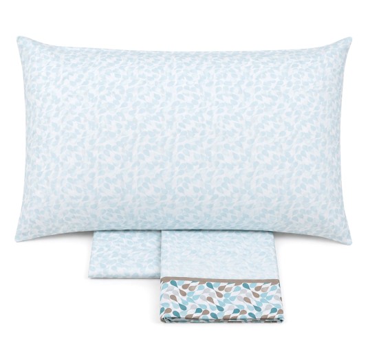 Single bed cotton sheet set Ferrara with floral pattern and matching pillowcase 2