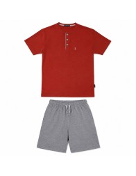 Men's Short Pajama Set in Pure Cotton - 1439 - Ambizione