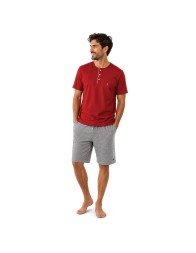Men's Short Pajama Set in Pure Cotton - 1439 - Ambizione
