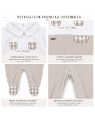 Tutina in ciniglia con orsetti - TU933PA - Mio Piccolo