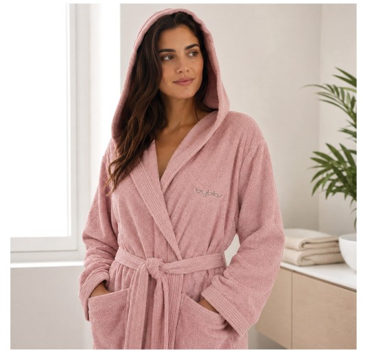 Hooded Terry Bathrobe with Logo - Golf - Byblos