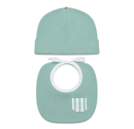 Set cappellino neonato in cotone con bavaglino Klaiadi K192BC
