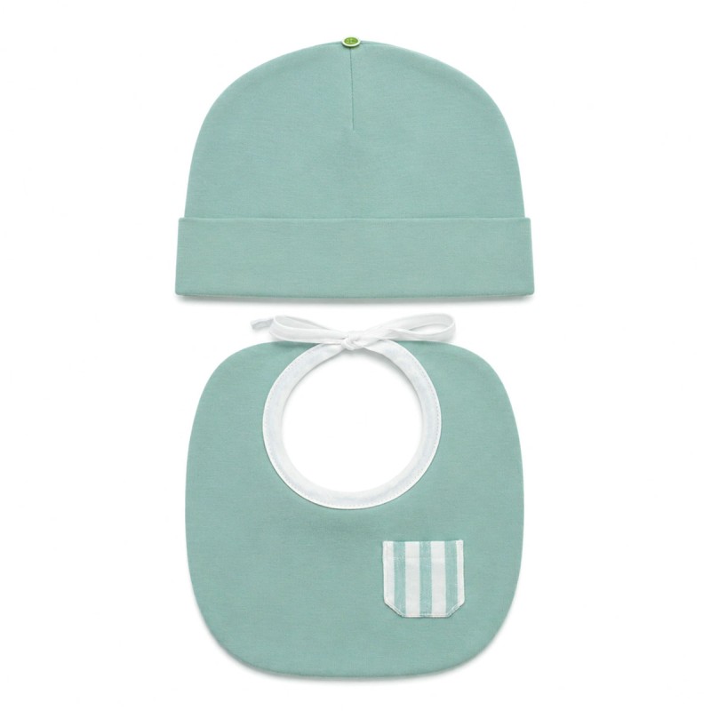 Set cappellino neonato in cotone con bavaglino Klaiadi K192BC