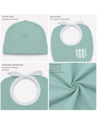 Cotton baby hat and bib set with matching bib Klaiadi