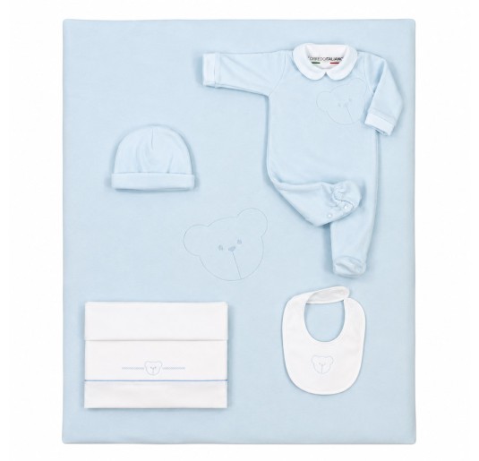 Coordinated Baby Boy Winter Layette Set - Teddy Bear -...