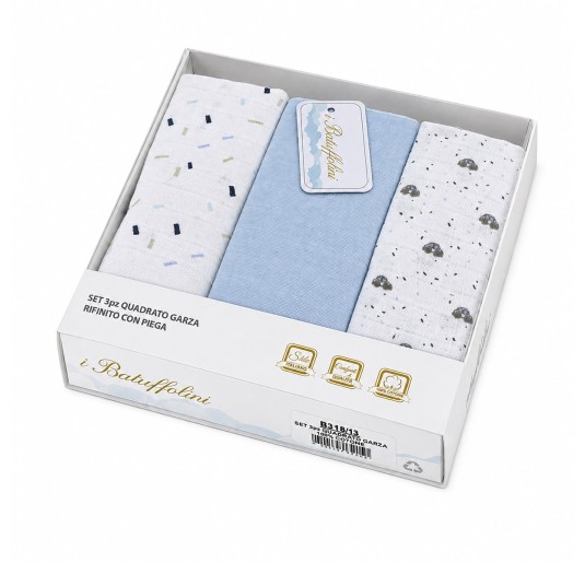 Set of 3 Muslin Squares - B31613AZ - Batuffolini