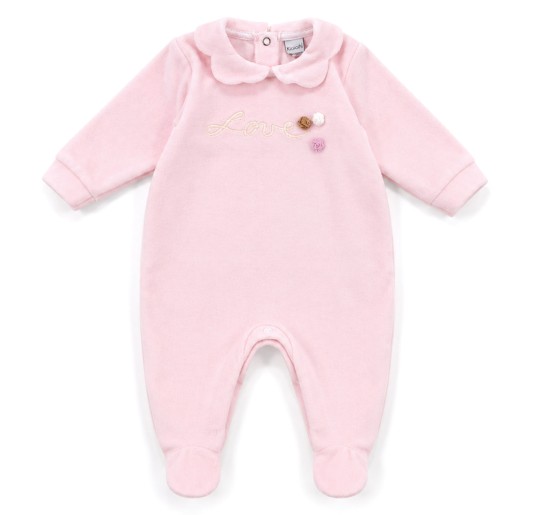 Set corredino neonata in ciniglia rosa Klaiadi K208RR 2