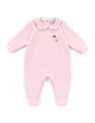 Set corredino neonata in ciniglia con tutina e copertina