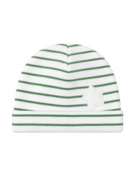 Corredino neonati prima uscita invernale in ciniglia Green Stars - Cappellino