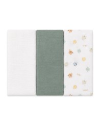 Set of 3 Organic Cotton Muslin Blankets - C00825V - Coccode' Firenze