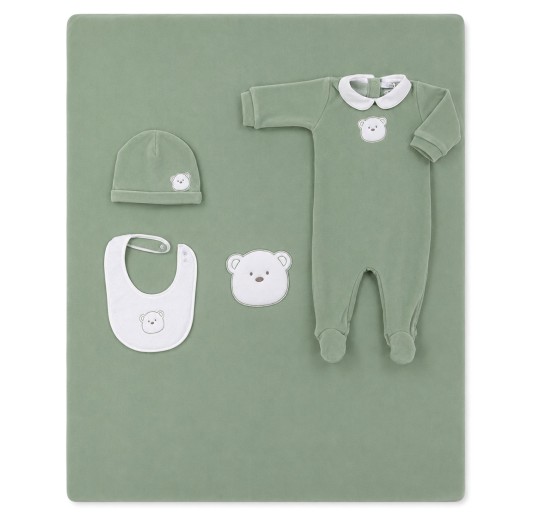 Set Corredino Neonato prima uscita invernale - Green Bear - Coccode'
