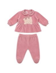 Chenille baby girl outfit 2-piece Nazareno Gabrielli