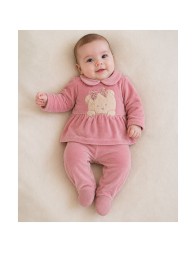 Tutina neonata 2 pezzi in ciniglia - NG22206CP - Nazareno Gabrielli