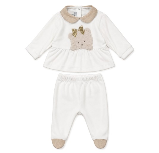 Tutina neonata 2 pezzi in ciniglia - NG22206PA - Nazareno...