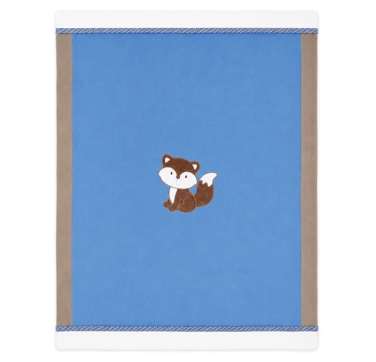 Chenille baby cot blanket Les Jolies 70x90 cm with beige borders