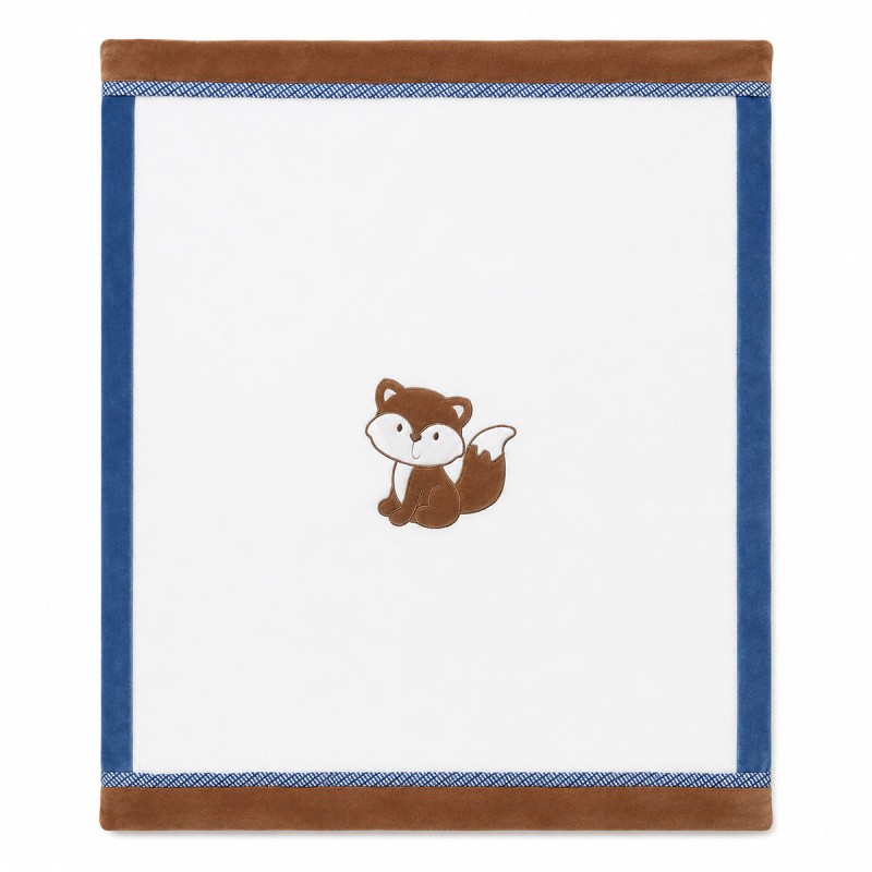 Padded velour crib blanket 70x90 cm with fox by Les Jolies