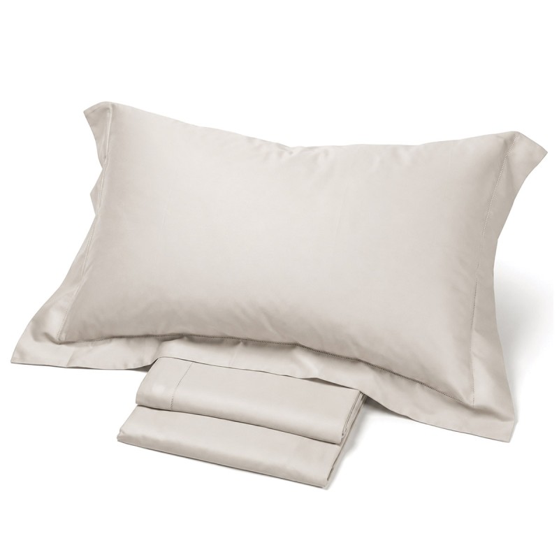 Satin - completo lenzuola raso 300TC Corredo Italiano® - Sasso