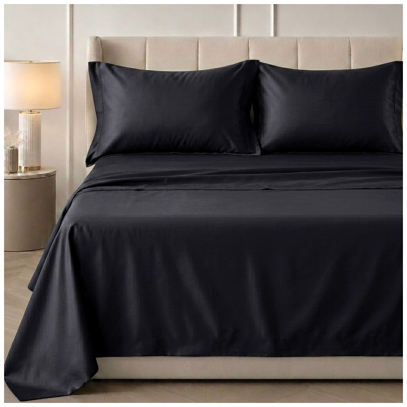 Double bed sheet set in cotton sateen...