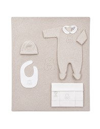 Set for Newborns’ First Winter Outfit – Beige Teddy Bear – Coccode'