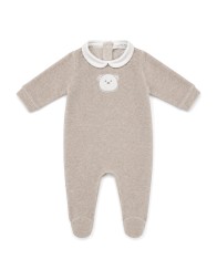 Tutina in ciniglia ricamata - Taupe Bear - Coccode' Firenze