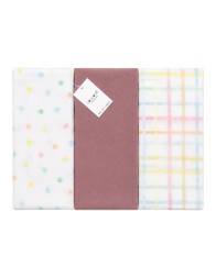 Organic cotton baby muslin blankets by Coccode' Firenze, 3-piece 75x75 cm set