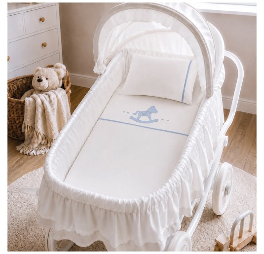 Cradle pram sheet set cotton - Rocking Horse - Dolci Sogni 2